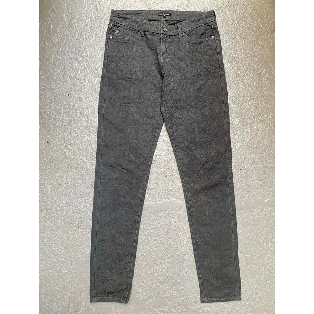 Dear John Embossed Patterned Stretch Jean Grey Wmn Sze 27